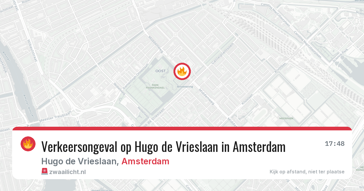 Verkeersongeval op Hugo de Vrieslaan in Amsterdam — 12 jun 2026