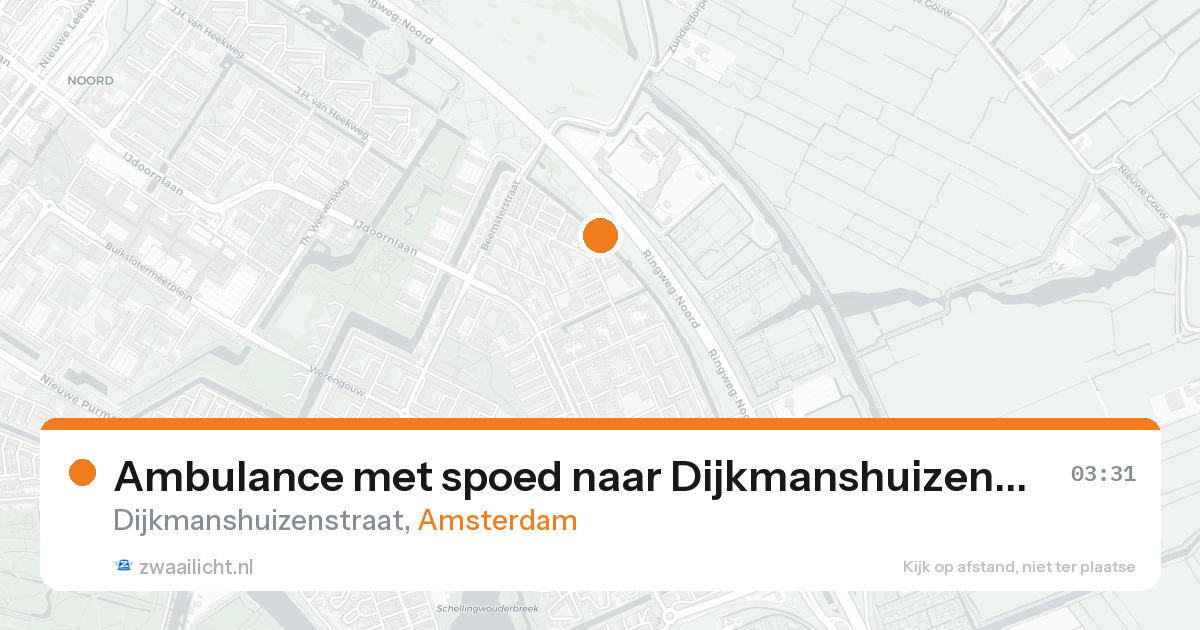 Ambulance met spoed naar Dijkmanshuizenstraat in Amsterdam — 25 aug 2026