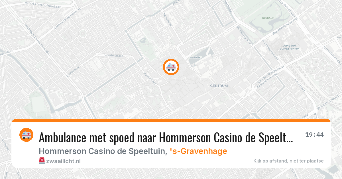 Ambulance met spoed naar Hommerson Casino de Speeltuin in 's-Gravenhage — 17 jun 2026