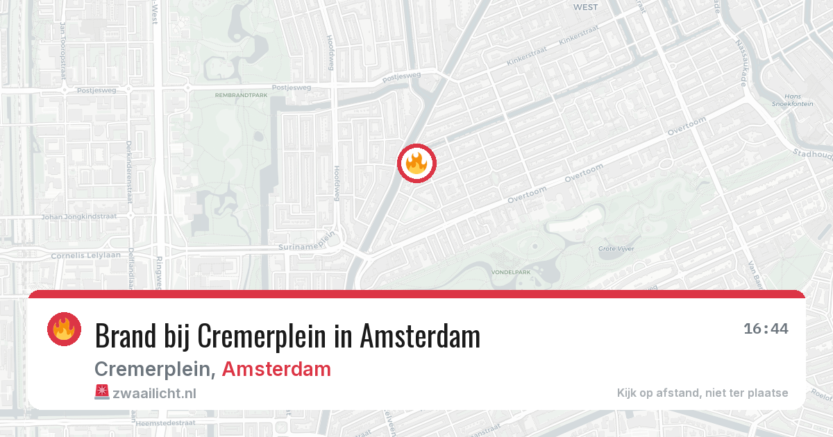 Brand bij Cremerplein in Amsterdam — 3 mei 2026