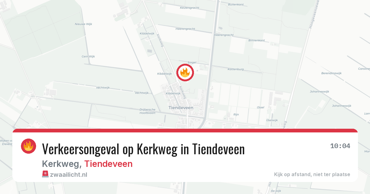 Verkeersongeval op Kerkweg in Tiendeveen — 23 jul 2026