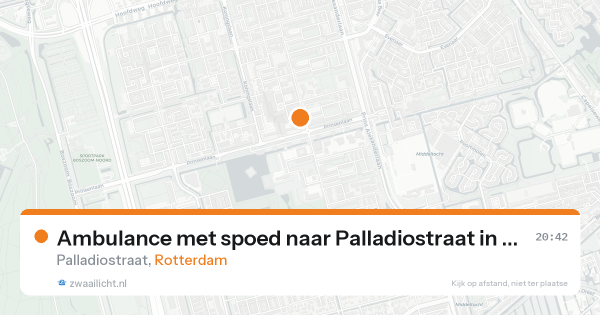 Ambulance met spoed naar Palladiostraat in Rotterdam — 22 aug 2026