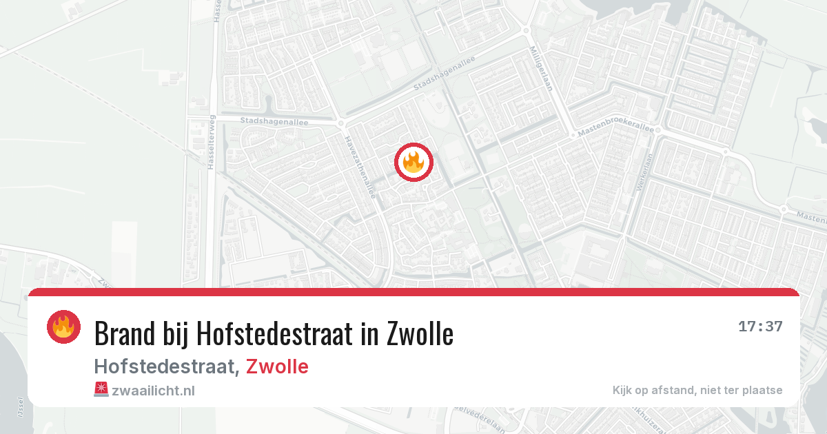 Brand bij Hofstedestraat in Zwolle — 15 jun 2026