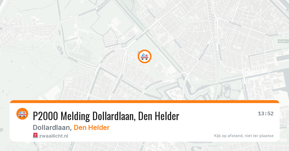P2000 Melding Dollardlaan, Den Helder — 24 jun 2026