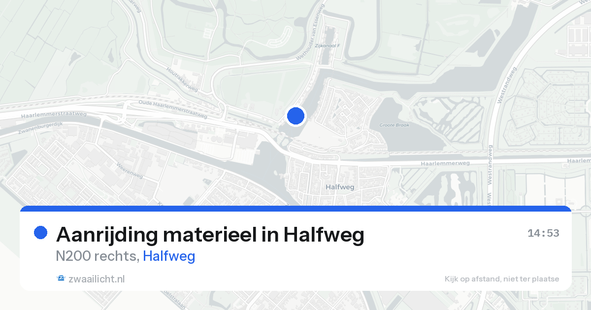 Aanrijding materieel in Halfweg — 15 aug 2026