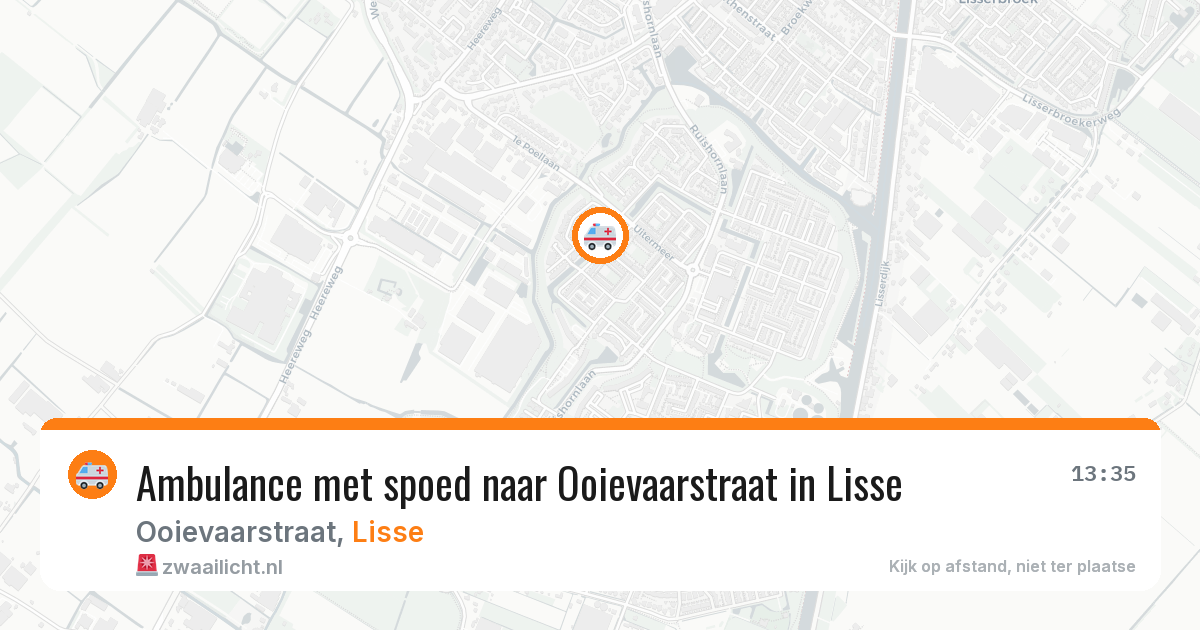 Ambulance met spoed naar Ooievaarstraat in Lisse — 11 aug 2026
