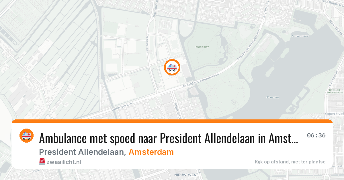 Ambulance met spoed naar President Allendelaan in Amsterdam — 30 mei 2026