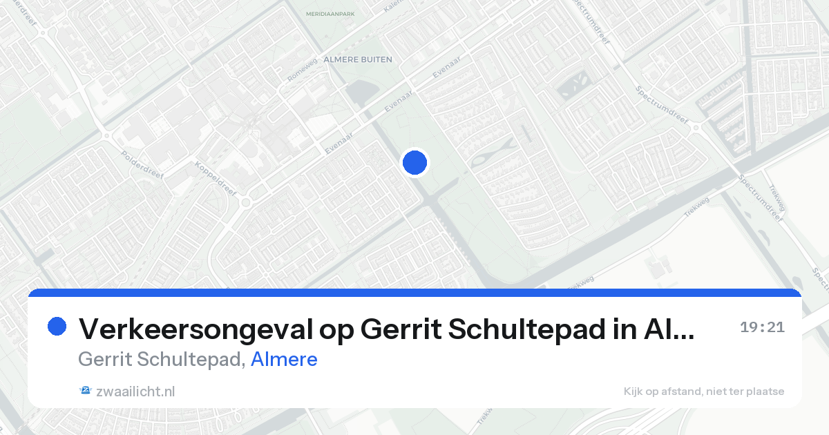Verkeersongeval op Gerrit Schultepad in Almere — 25 aug 2026