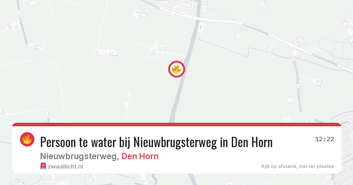 Persoon te water bij Nieuwbrugsterweg in Den Horn — 26 mei 2026