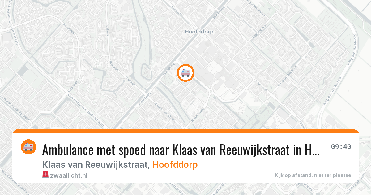Ambulance met spoed naar Klaas van Reeuwijkstraat in Hoofddorp — 28 jun 2026