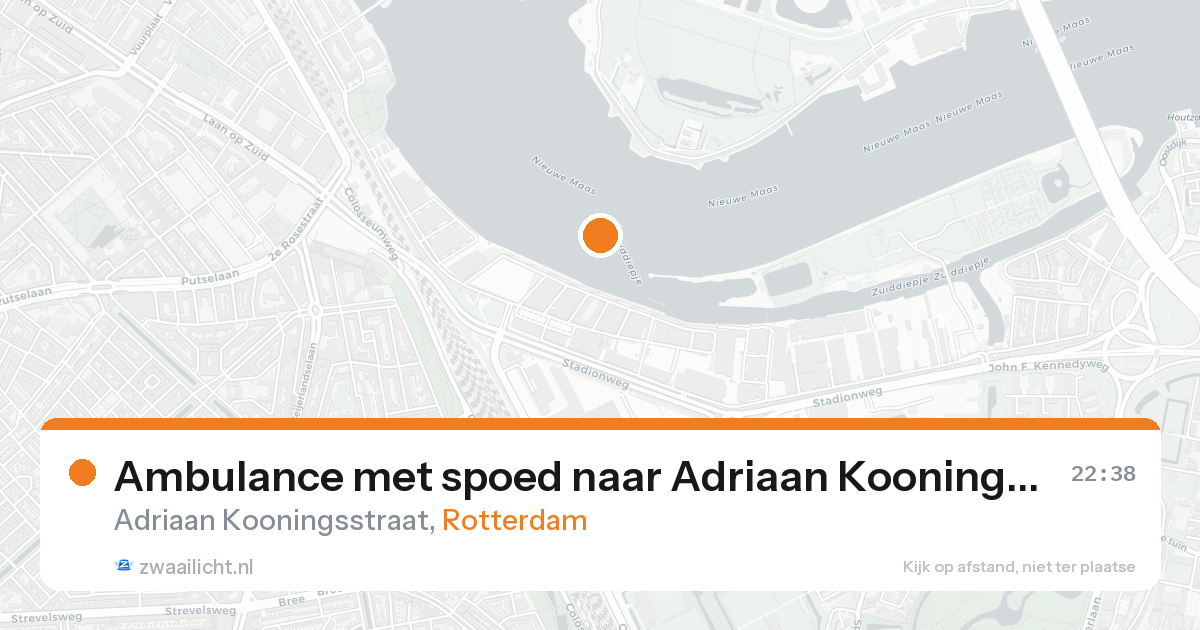 Ambulance met spoed naar Adriaan Kooningsstraat in Rotterdam — 21 aug 2026