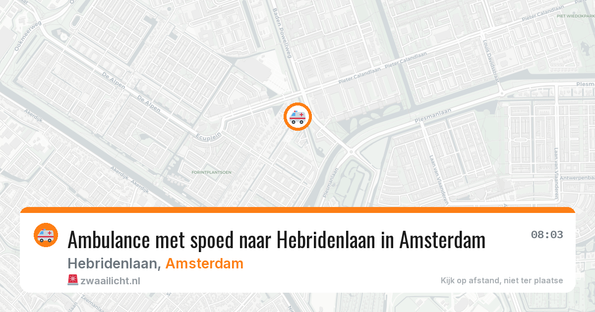 Ambulance met spoed naar Hebridenlaan in Amsterdam — 20 jun 2026