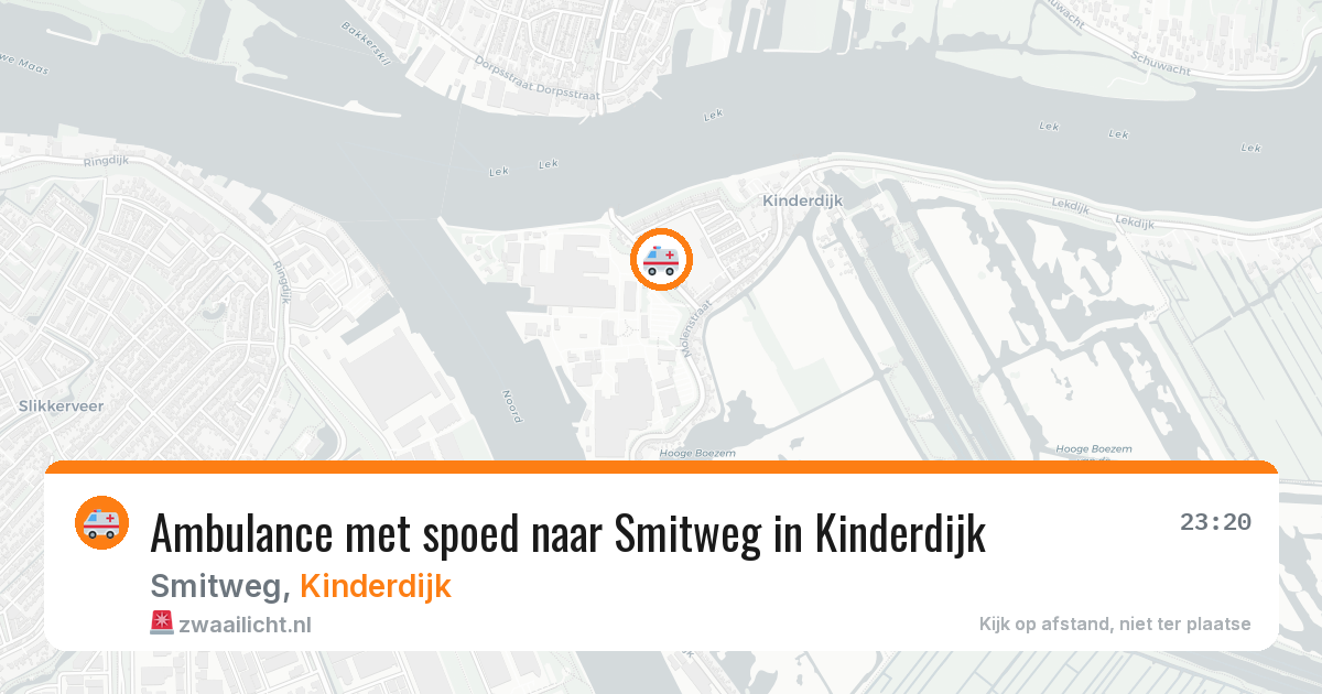 Ambulance met spoed naar Smitweg in Kinderdijk — 19 mei 2026
