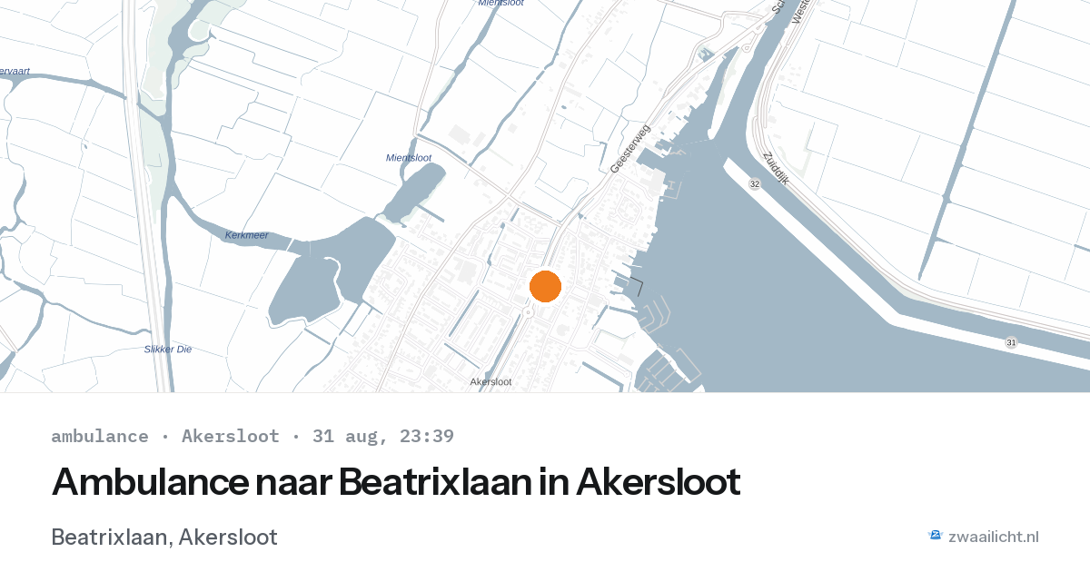 Ambulance naar Beatrixlaan in Akersloot — 31 aug 2026