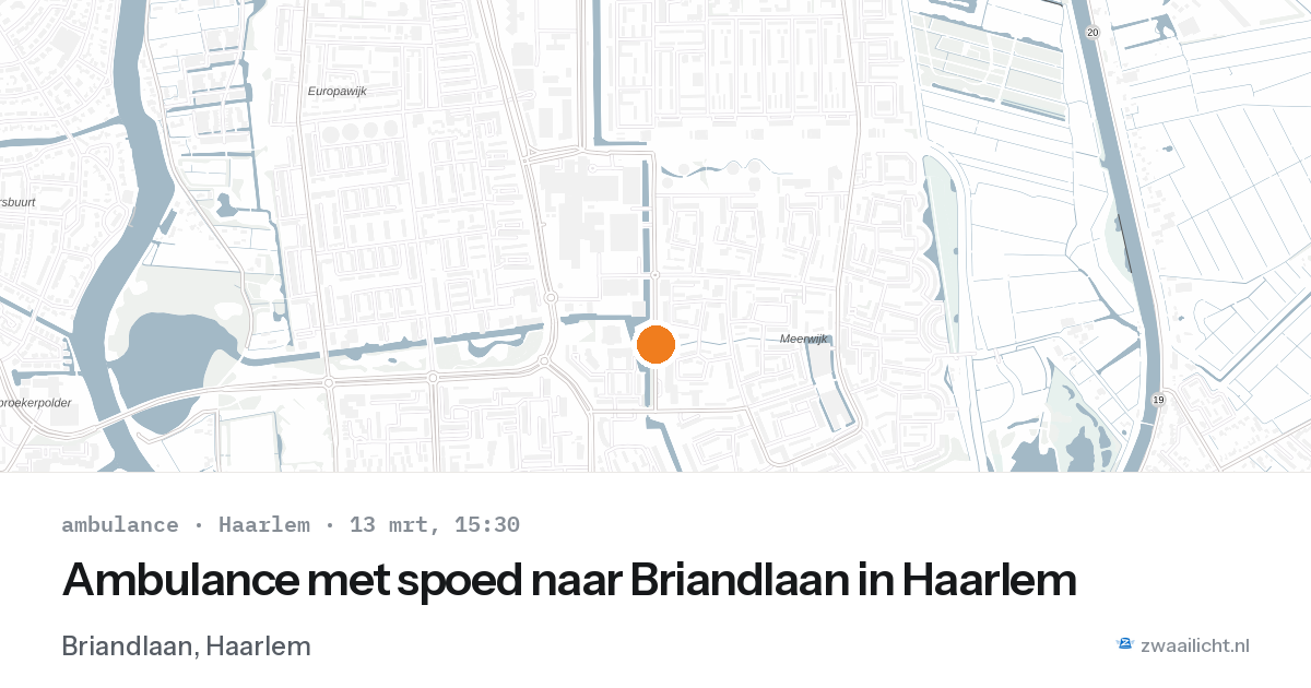 Ambulance met spoed naar Briandlaan in Haarlem — 13 mrt 2026