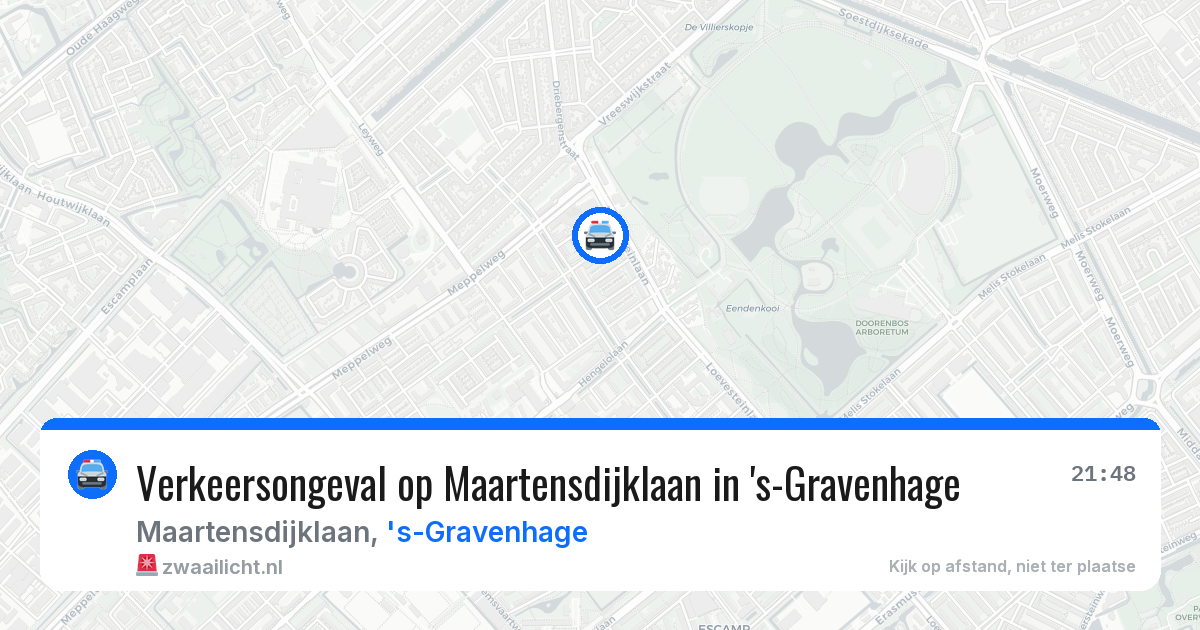Verkeersongeval op Maartensdijklaan in 's-Gravenhage — 12 aug 2026