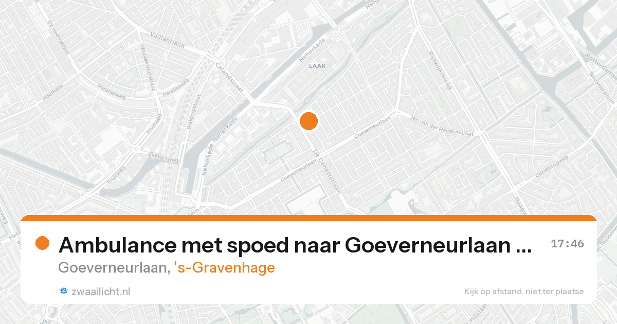 Ambulance met spoed naar Goeverneurlaan in 's-Gravenhage — 15 aug 2026