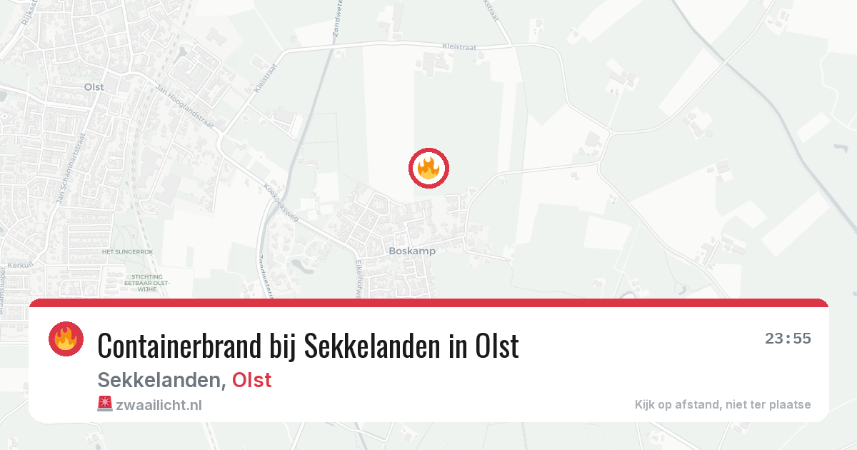 Containerbrand bij Sekkelanden in Olst — 28 apr 2026