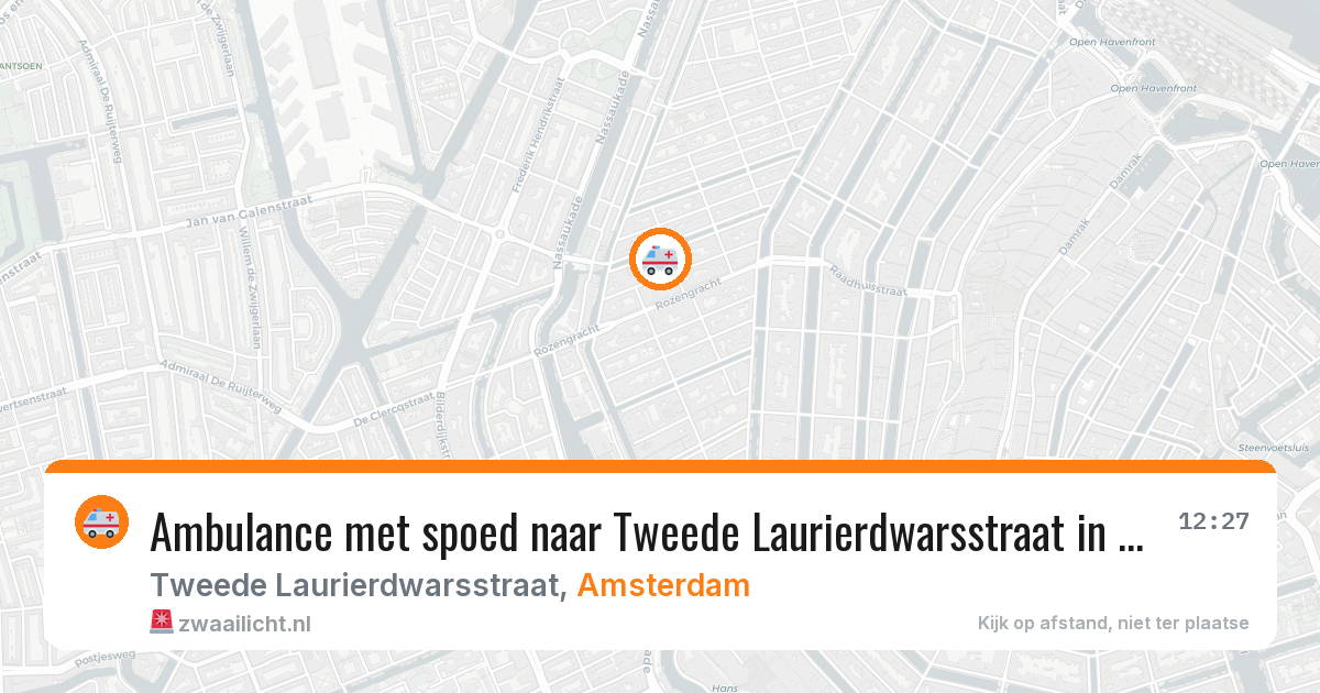 Ambulance met spoed naar Tweede Laurierdwarsstraat in Amsterdam — 10 mei 2026