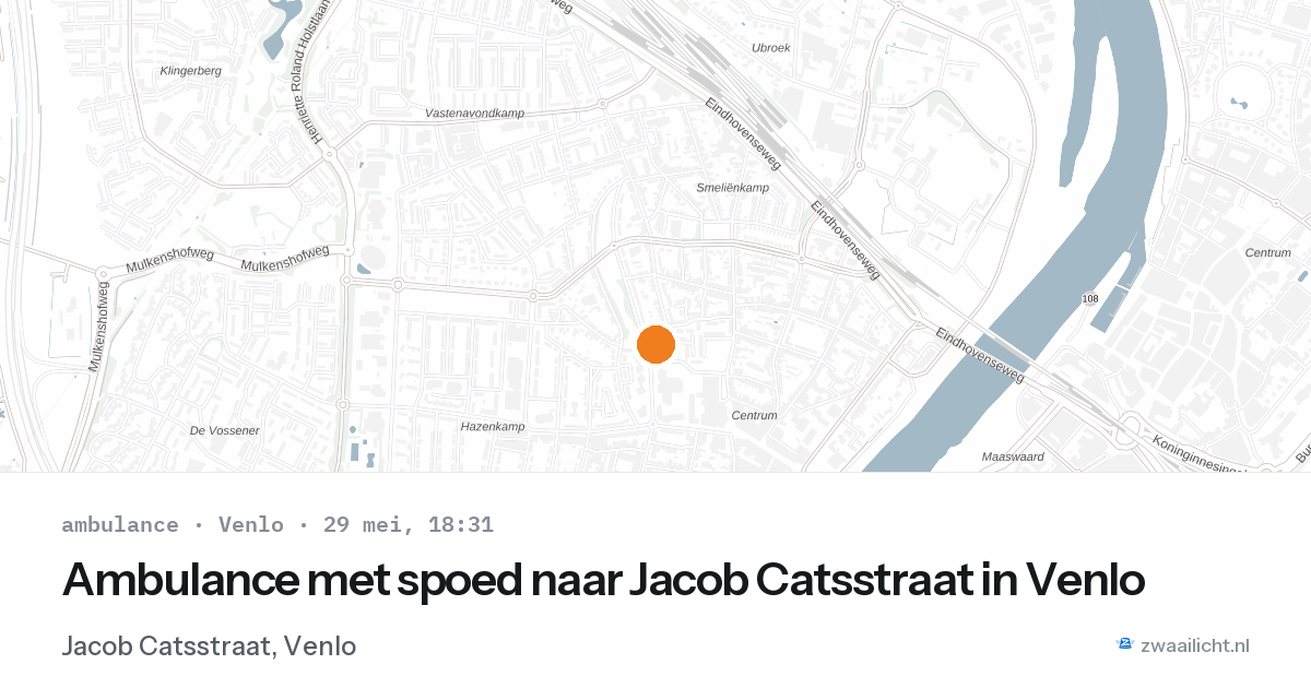 Ambulance met spoed naar Jacob Catsstraat in Venlo — 29 mei 2026