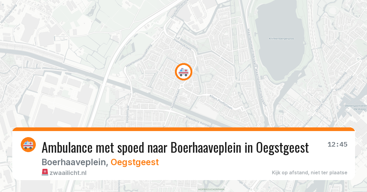 Ambulance met spoed naar Boerhaaveplein in Oegstgeest — 29 jul 2026