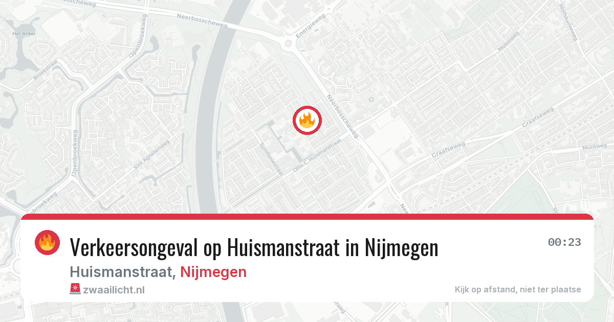 Verkeersongeval op Huismanstraat in Nijmegen — 12 aug 2026