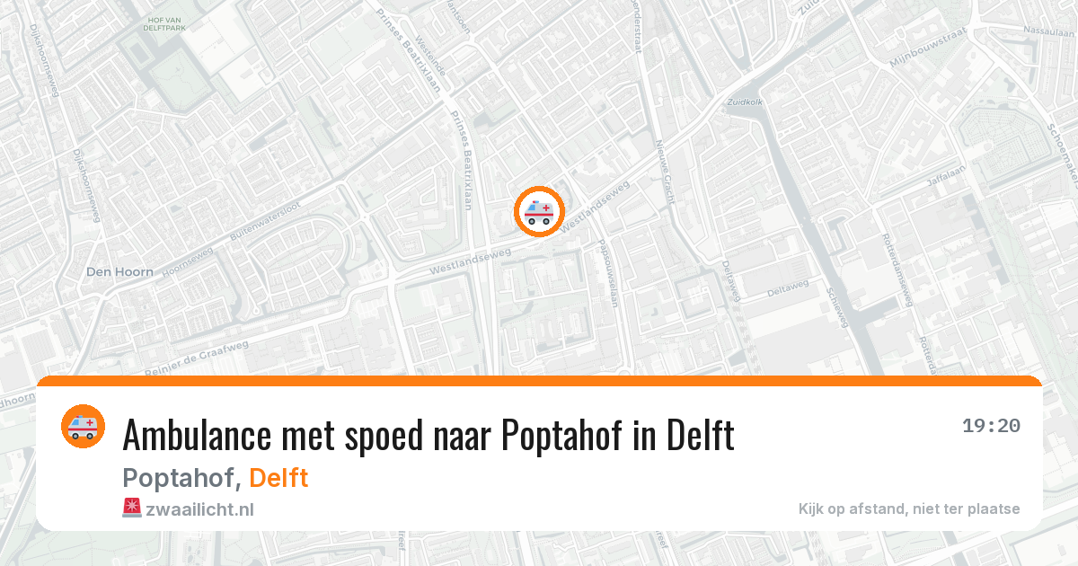 Ambulance met spoed naar Poptahof in Delft — 12 aug 2026