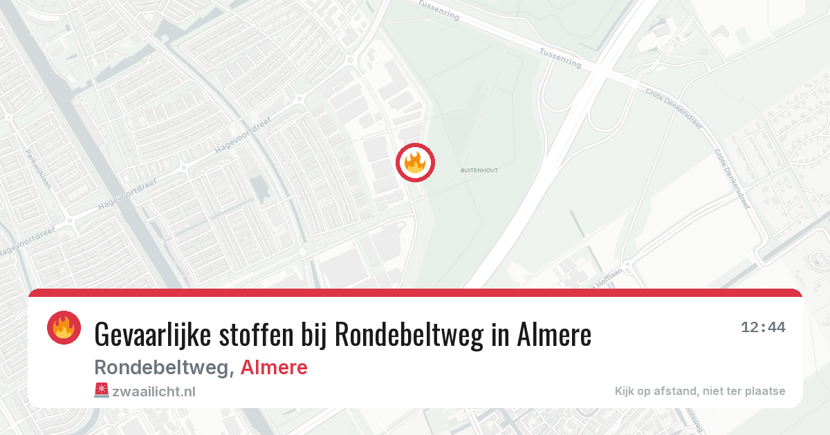 Gevaarlijke stoffen bij Rondebeltweg in Almere — 7 mei 2026