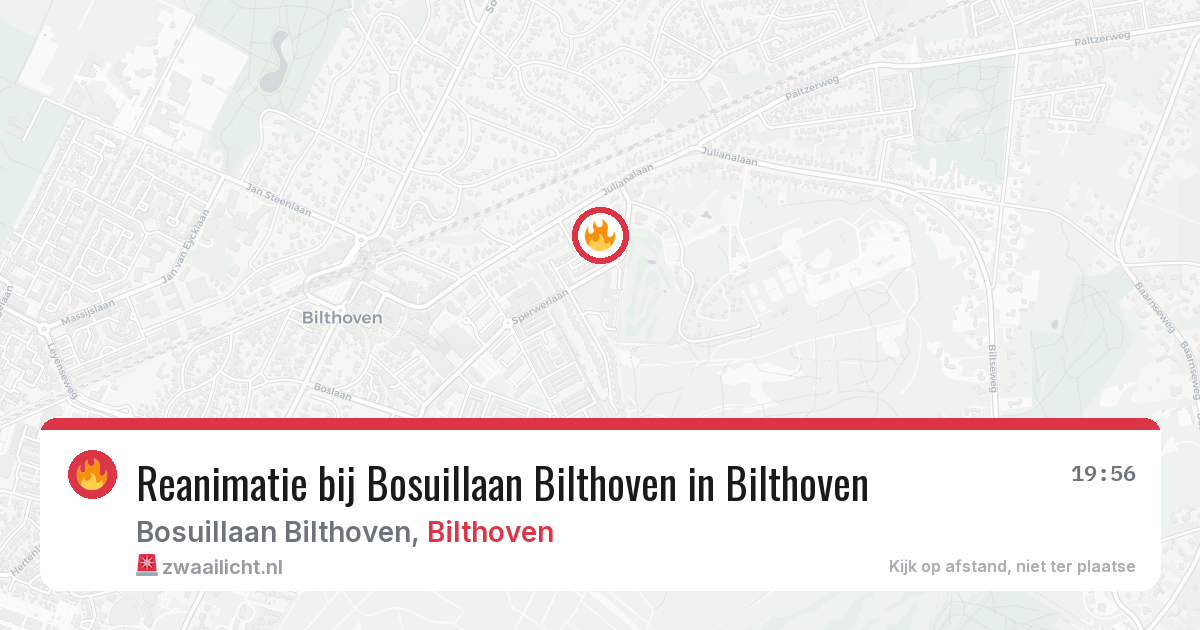 Reanimatie bij Bosuillaan Bilthoven in Bilthoven — 26 mrt 2026