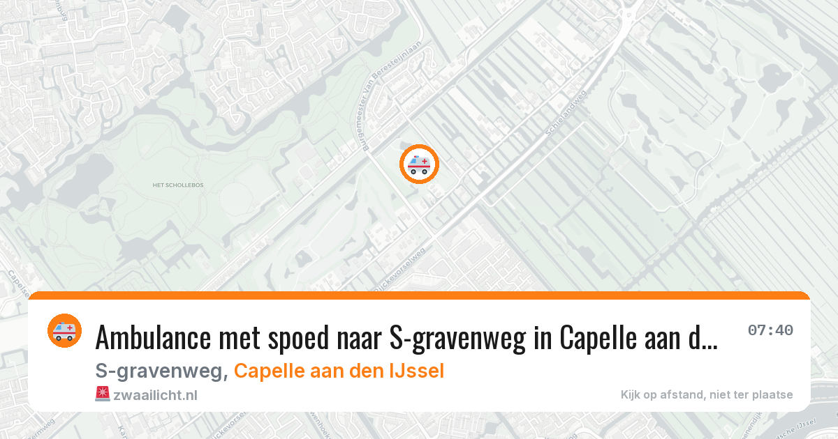 Ambulance met spoed naar S-gravenweg in Capelle aan den IJssel — 9 jul 2026