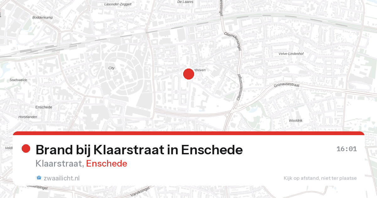 Brand bij Klaarstraat in Enschede — 26 aug 2026