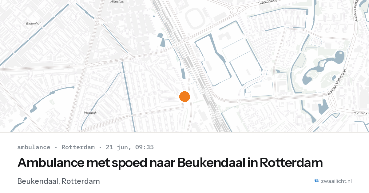 Ambulance met spoed naar Beukendaal in Rotterdam — 21 jun 2026