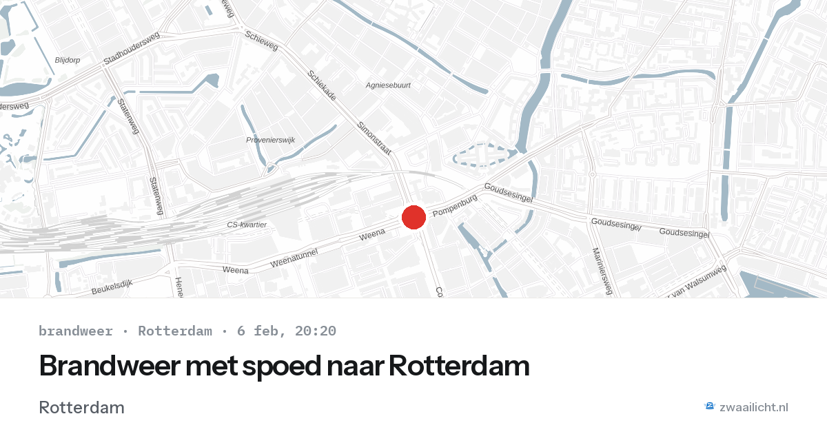 Brandweer met spoed naar Rotterdam — 6 feb 2026 | 🚨 Zwaailicht.nl