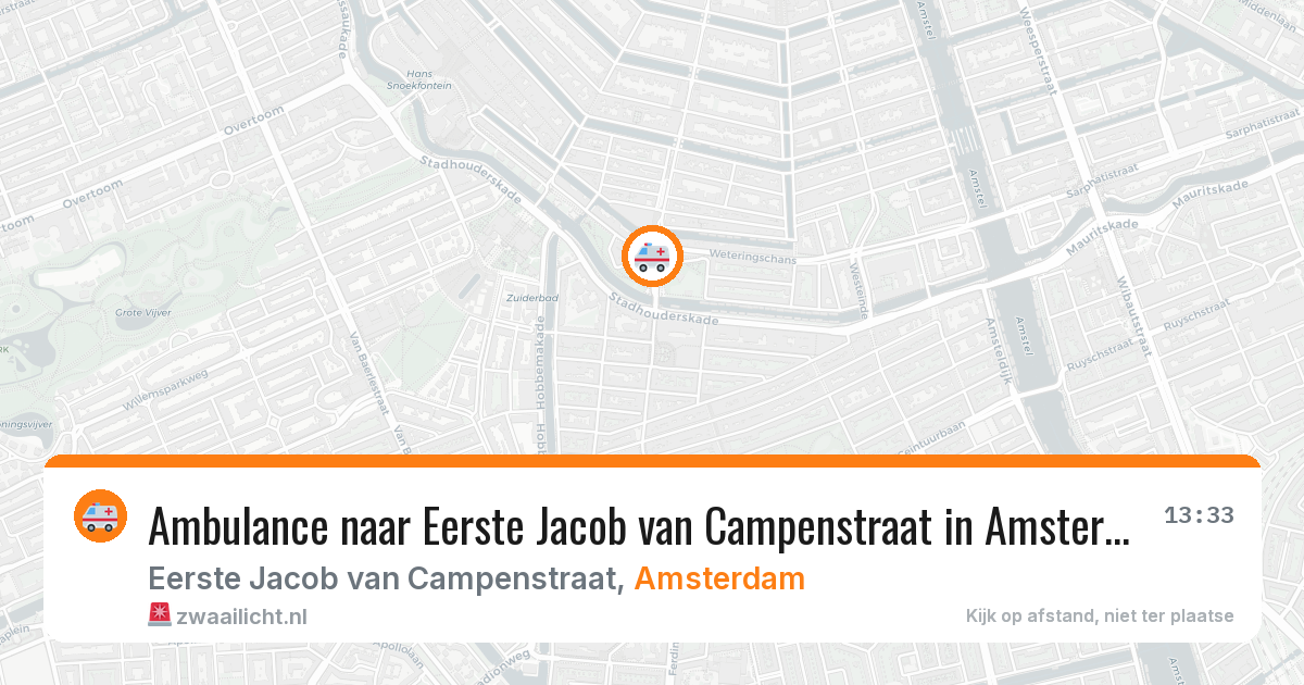 Ambulance naar Eerste Jacob van Campenstraat in Amsterdam — 26 mrt 2026