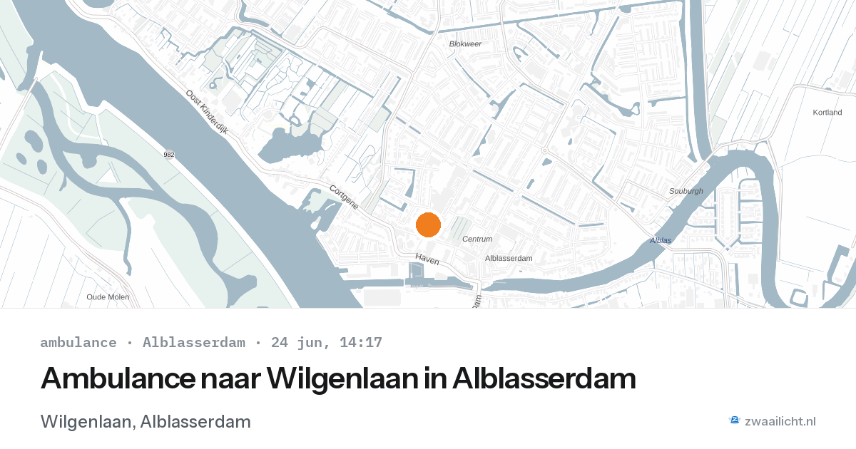 Ambulance naar Wilgenlaan in Alblasserdam — 24 jun 2026