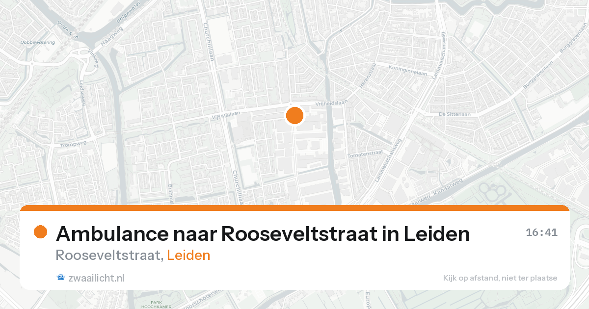 Ambulance naar Rooseveltstraat in Leiden — 16 aug 2026