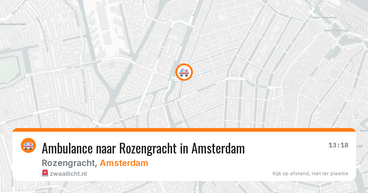 Ambulance naar Rozengracht in Amsterdam — 14 aug 2026