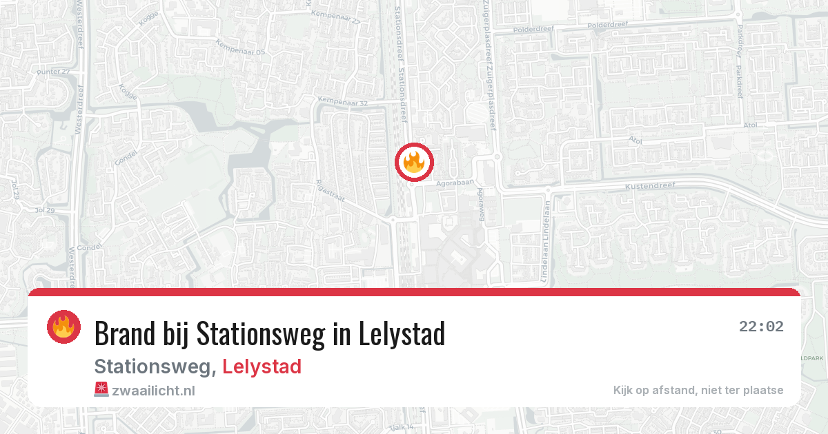 Brand bij Stationsweg in Lelystad — 9 aug 2026