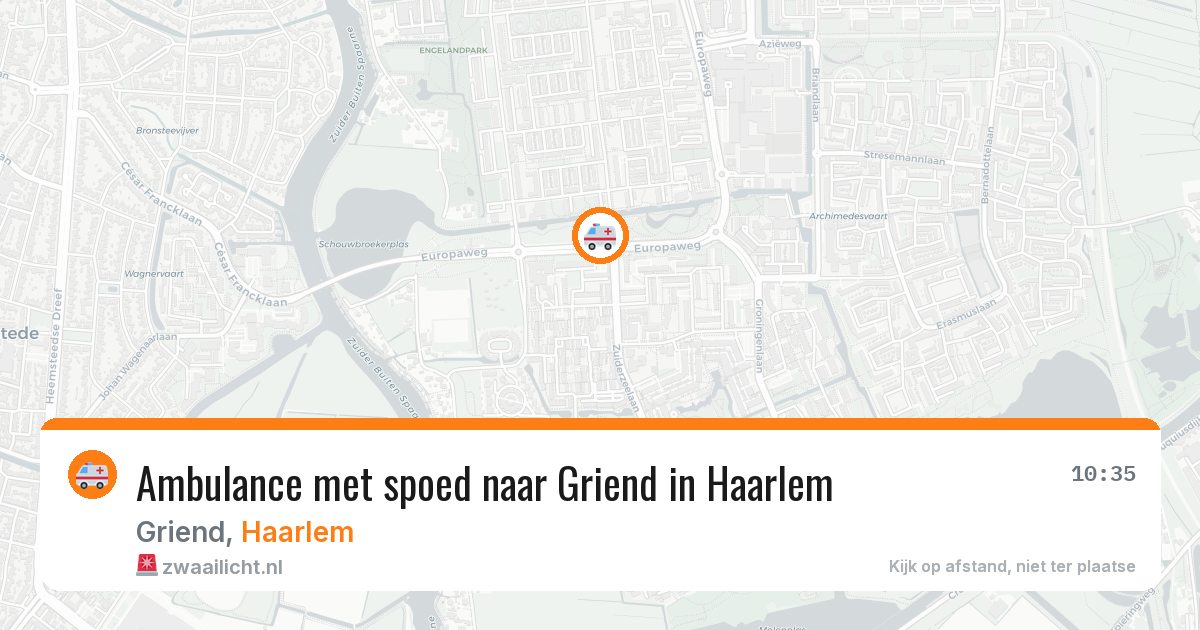 Ambulance met spoed naar Griend in Haarlem — 11 aug 2026