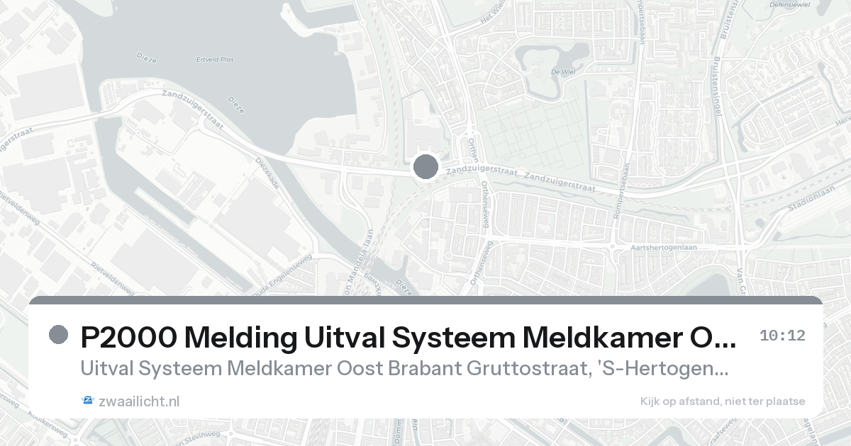 P2000 Melding Uitval Systeem Meldkamer Oost Brabant Gruttostraat, 'S-Hertogenbosch — 8 feb 2026