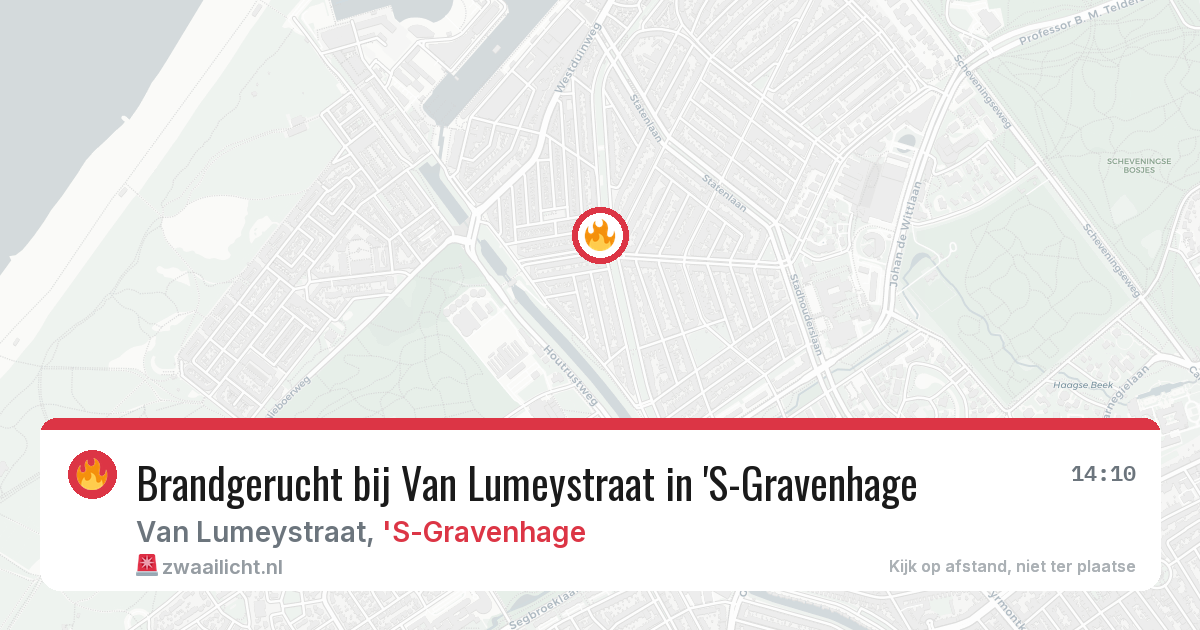 Brandgerucht bij Van Lumeystraat in 'S-Gravenhage — 25 jul 2026
