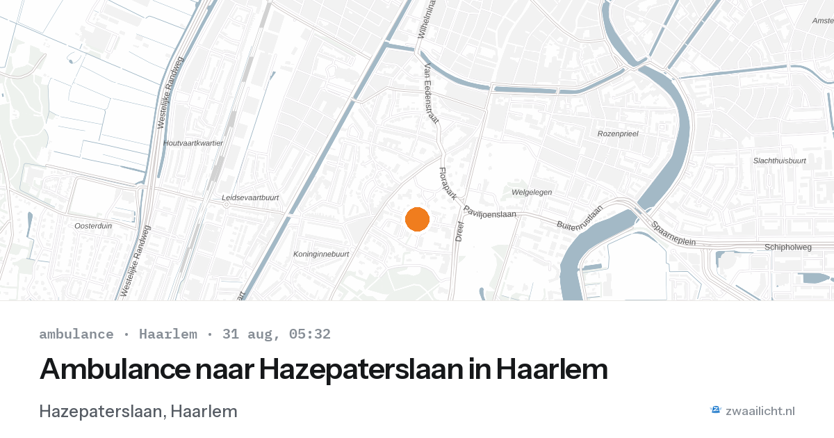Ambulance naar Hazepaterslaan in Haarlem — 31 aug 2026