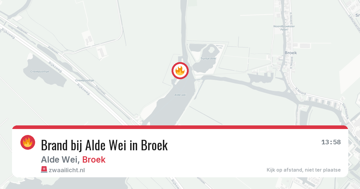 Brand bij Alde Wei in Broek — 21 jun 2026