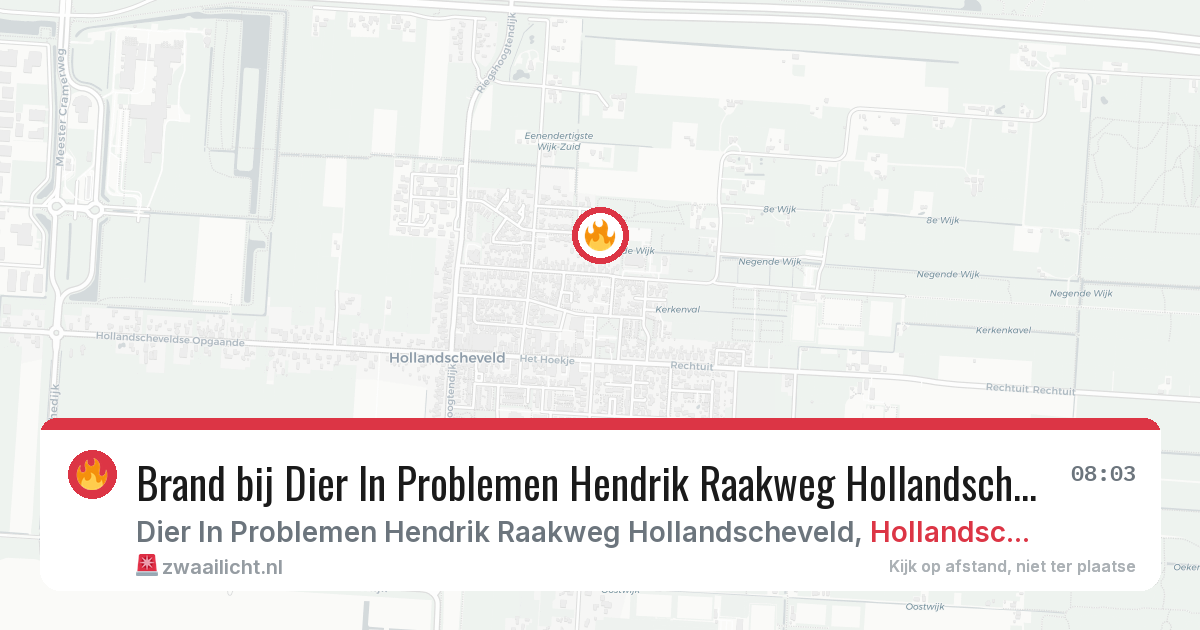 Brand bij Dier In Problemen Hendrik Raakweg Hollandscheveld in Hollandscheveld — 18 jul 2026