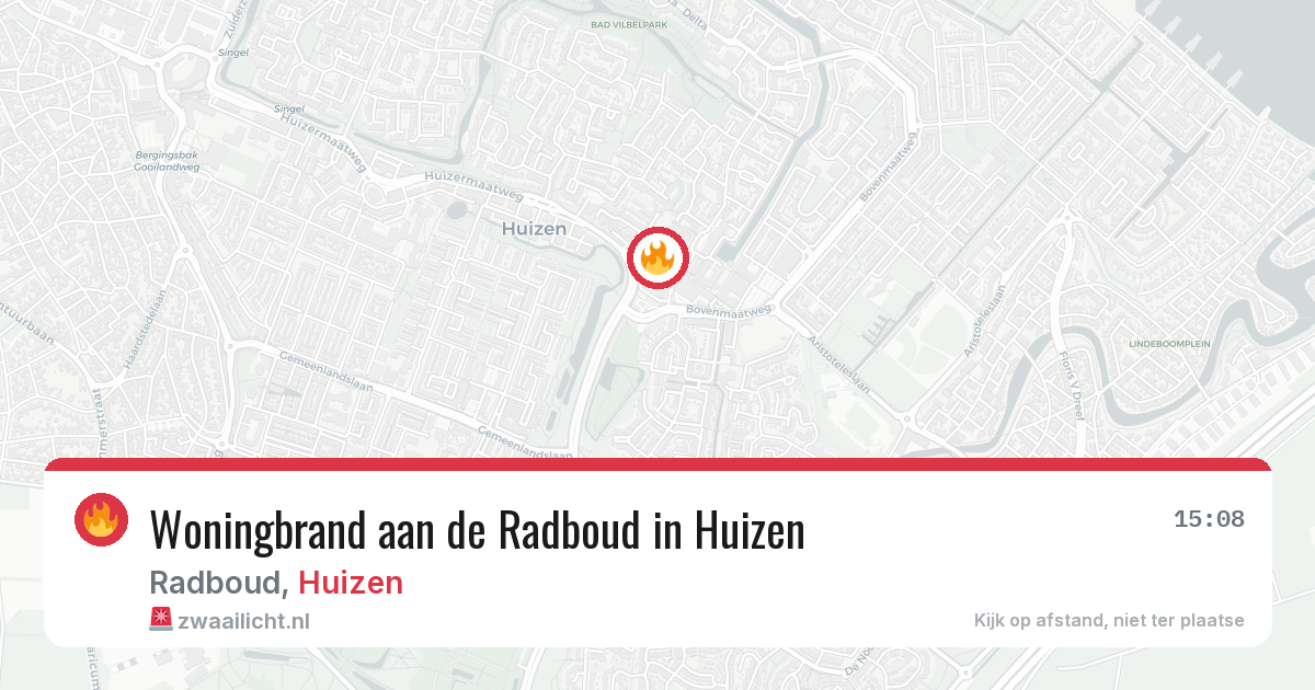 Woningbrand aan de Radboud in Huizen — 16 mrt 2026