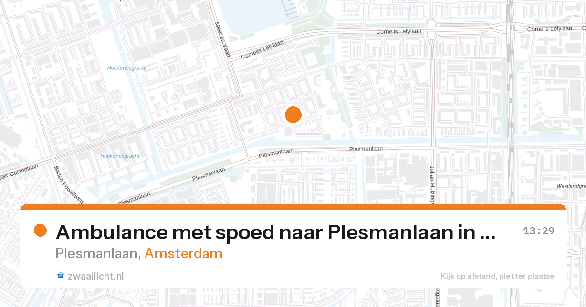 Ambulance met spoed naar Plesmanlaan in Amsterdam — 27 aug 2026