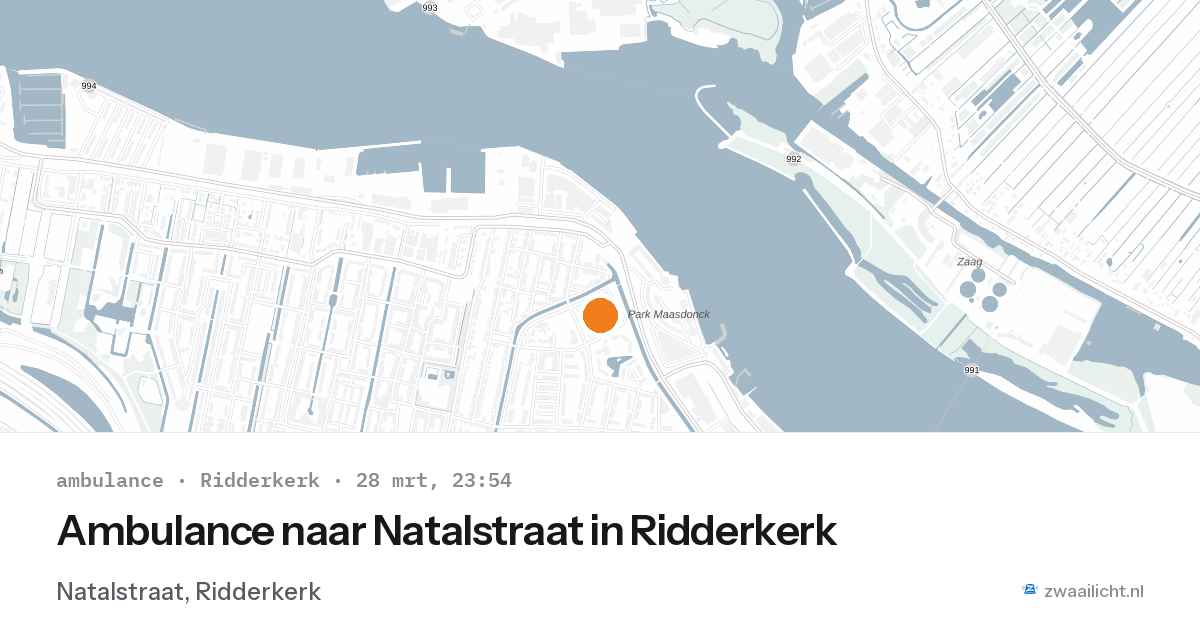 Ambulance naar Natalstraat in Ridderkerk — 28 mrt 2026