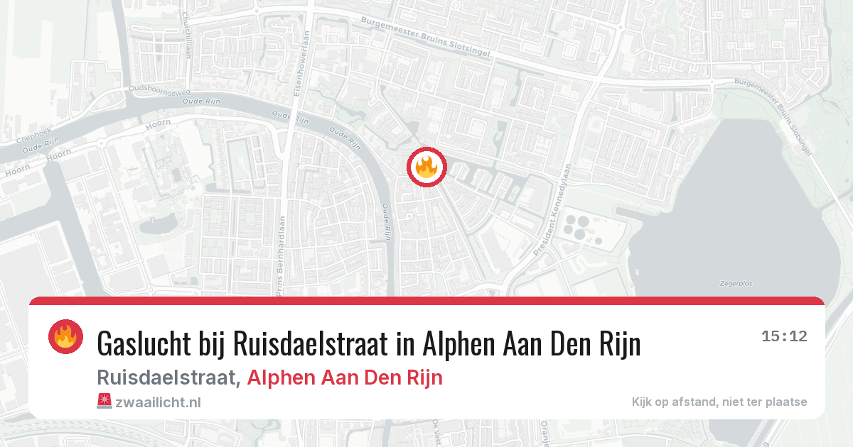 Gaslucht bij Ruisdaelstraat in Alphen Aan Den Rijn — 21 mei 2026