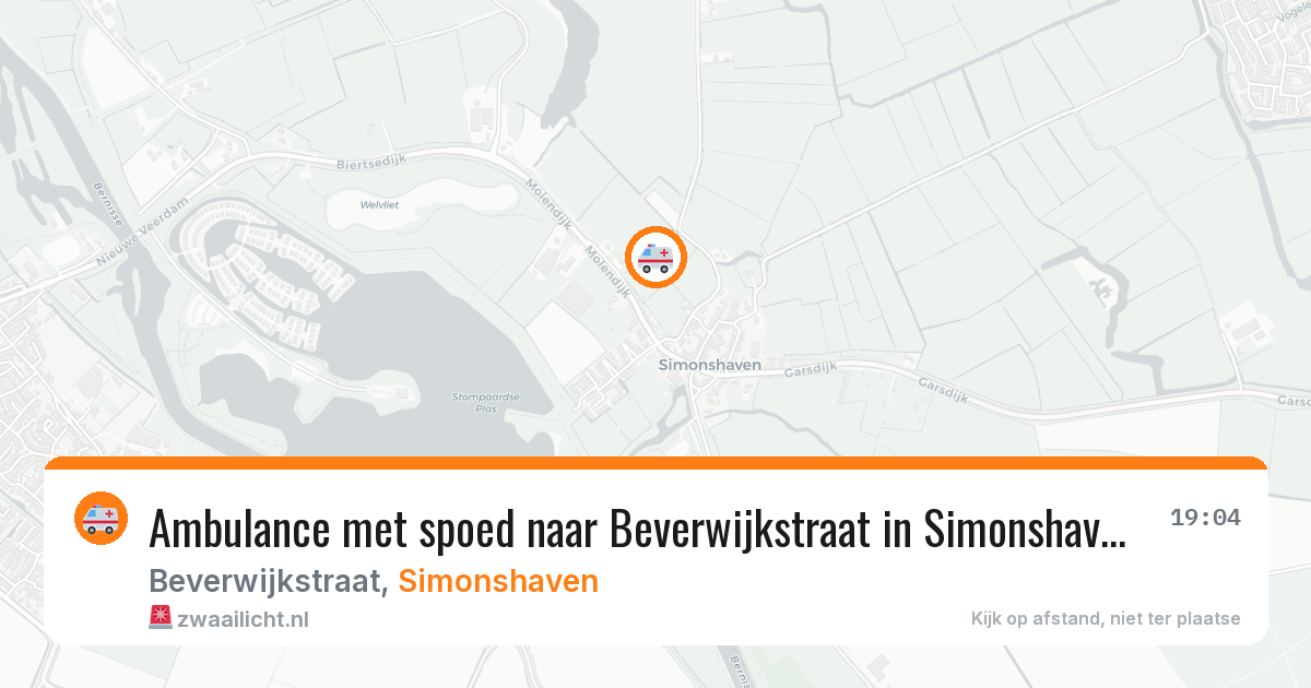 Ambulance met spoed naar Beverwijkstraat in Simonshaven — 10 apr 2026