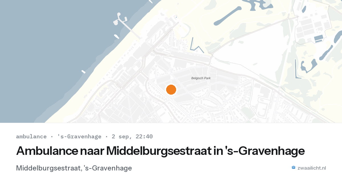Ambulance naar Middelburgsestraat in 's-Gravenhage — 2 sep 2026
